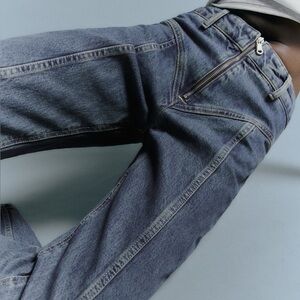 ZARA STRAIGHT-FIT TRF JEANS WITH SEAM DETAIL BLUE, JEANS US2 EUR34